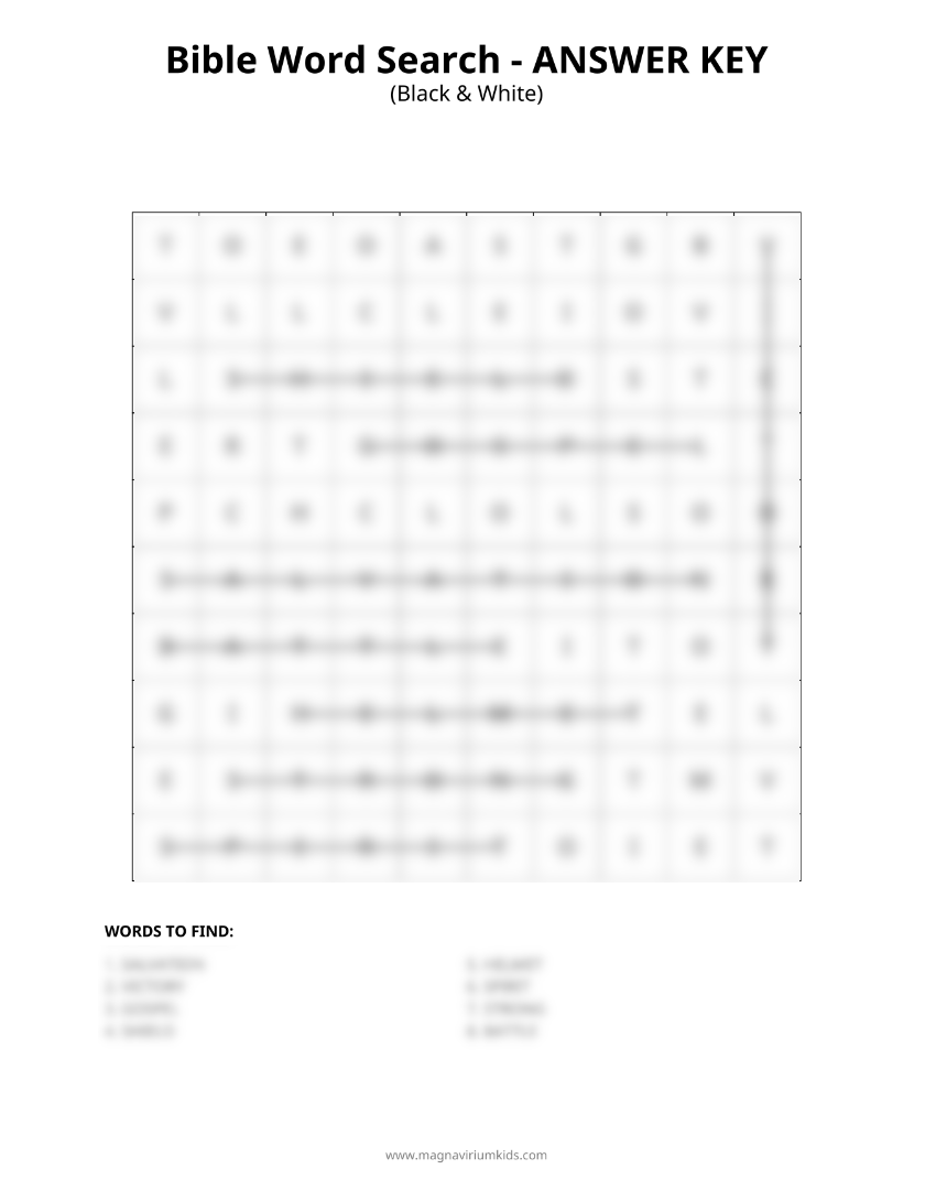 Armor of God Word Search Pack - English (30 Puzzles, Easy-Hard)