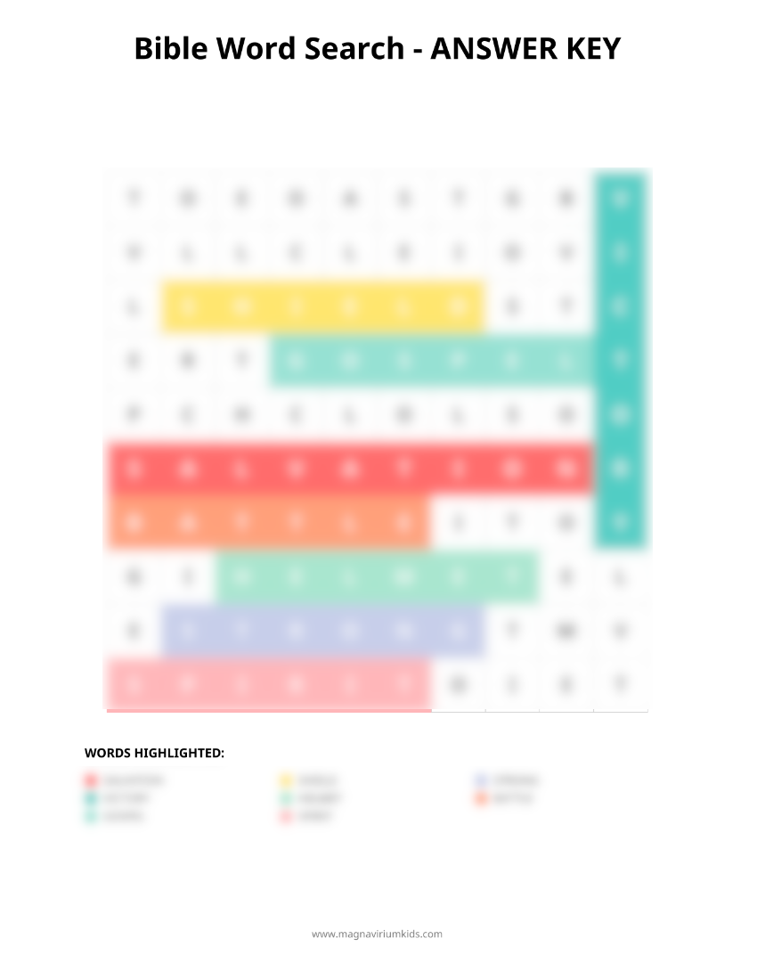 Armor of God Word Search Pack - English (30 Puzzles, Easy-Hard)